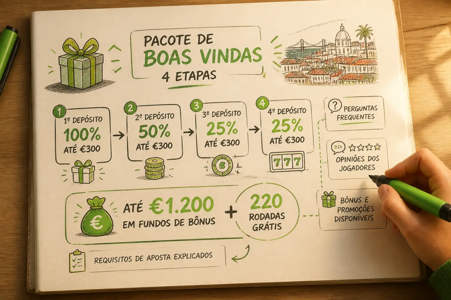 Bónus Verde Casino Portugal – Oferta de Boas-Vindas visual guide for Verde Casino